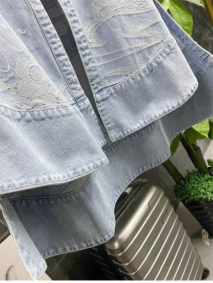 Fashion Denim Vest Women's Net Infrared Wear Loose Summer Thin Section Outer Wear Vest Vest Jacket tTrendy