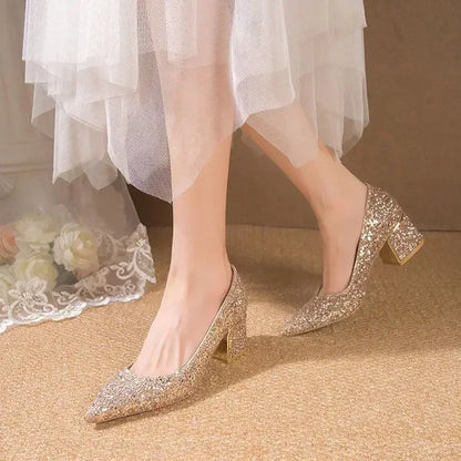 Women's Summer Footwear Stilito Rhinestone Shoes for Woman  with Wedding Bride Genuine Mark Chic and Elegant A Comfortable E