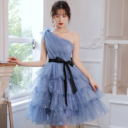 Princess Evening Dress Female  New Temperament Birthday Party Banquet Super Fairy Tube Top Student Graduation Dress