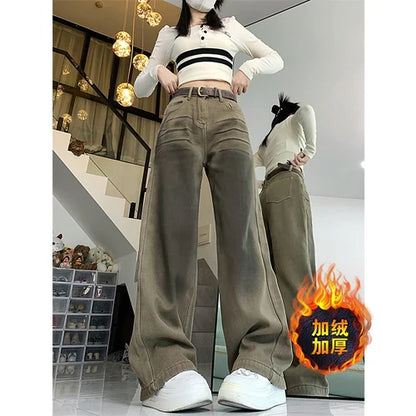 lovwvol  -  Women's Cargo Jeans Vintage Y2k 90s Aesthetic Baggy Denim Trousers Harajuku Oversize Cowboy Pants Emo 2000s Trashy Clothes