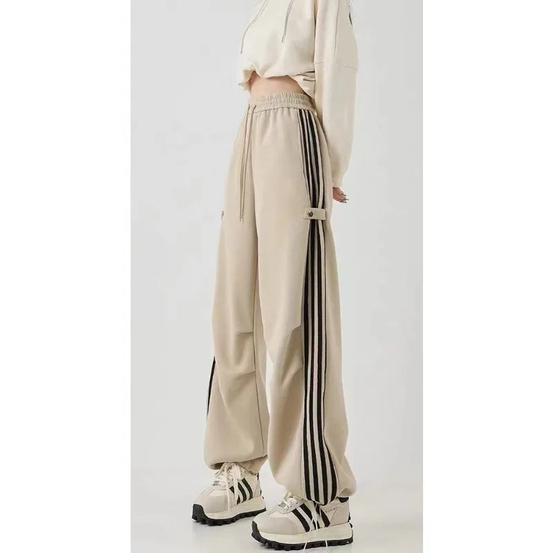 lovwvol   Y2k Striped Swestpants Woman Sports Baggy Korean Fashion Pants Streetwear Cargo Harajuku Spring Trousers Vintage Aesthetic