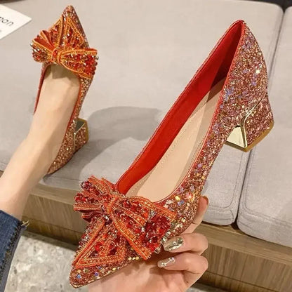 Women's Summer Footwear Stilito Rhinestone Shoes for Woman  with Wedding Bride Genuine Mark Chic and Elegant A Comfortable E