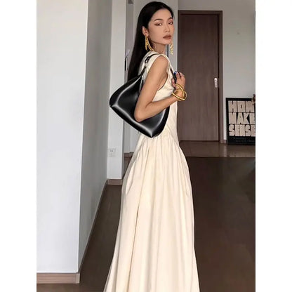 lovwvol HOUZHOU Vintage Elegant Sleeveless Dress Maxi Dresses for Women 2024 Summer One-piece Long Evening Casual Wedding Party Dress