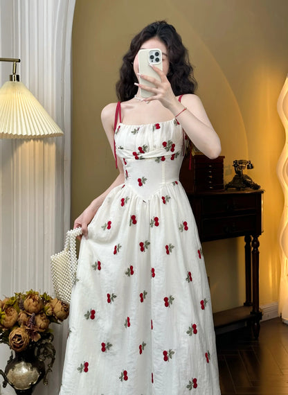 lovwvol Sweet Elegant Strap Dress Women Casual Floral Fairy Midi Dress Female 2024 Summer Fashion Korean Beach Vacation Dress Casual Y2k