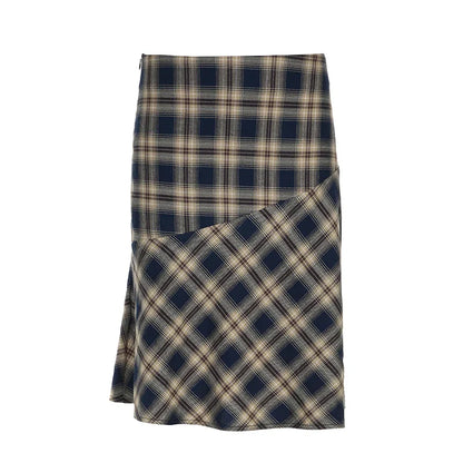 lovwvol Vintage y2k England Style Midi Skirt Japanese Korean Chic Plaid Skirt Women Stitched Bottoms Preppy Checkered Outfits