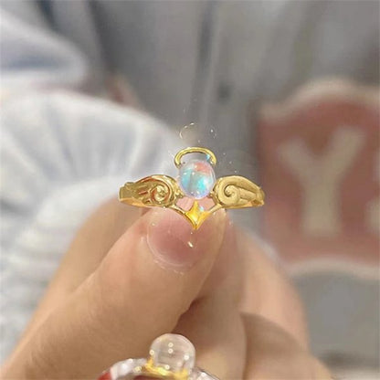 New Fashion Butterfly Rings Shiny Cubic Zirconia Leaves Geometric Adjustable Finger Ring Girls Minimalist Dainty Jewlery Gifts