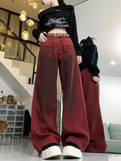 lovwvol  -  Women's Cargo Jeans Vintage Y2k 90s Aesthetic Baggy Denim Trousers Harajuku Oversize Cowboy Pants Emo 2000s Trashy Clothes