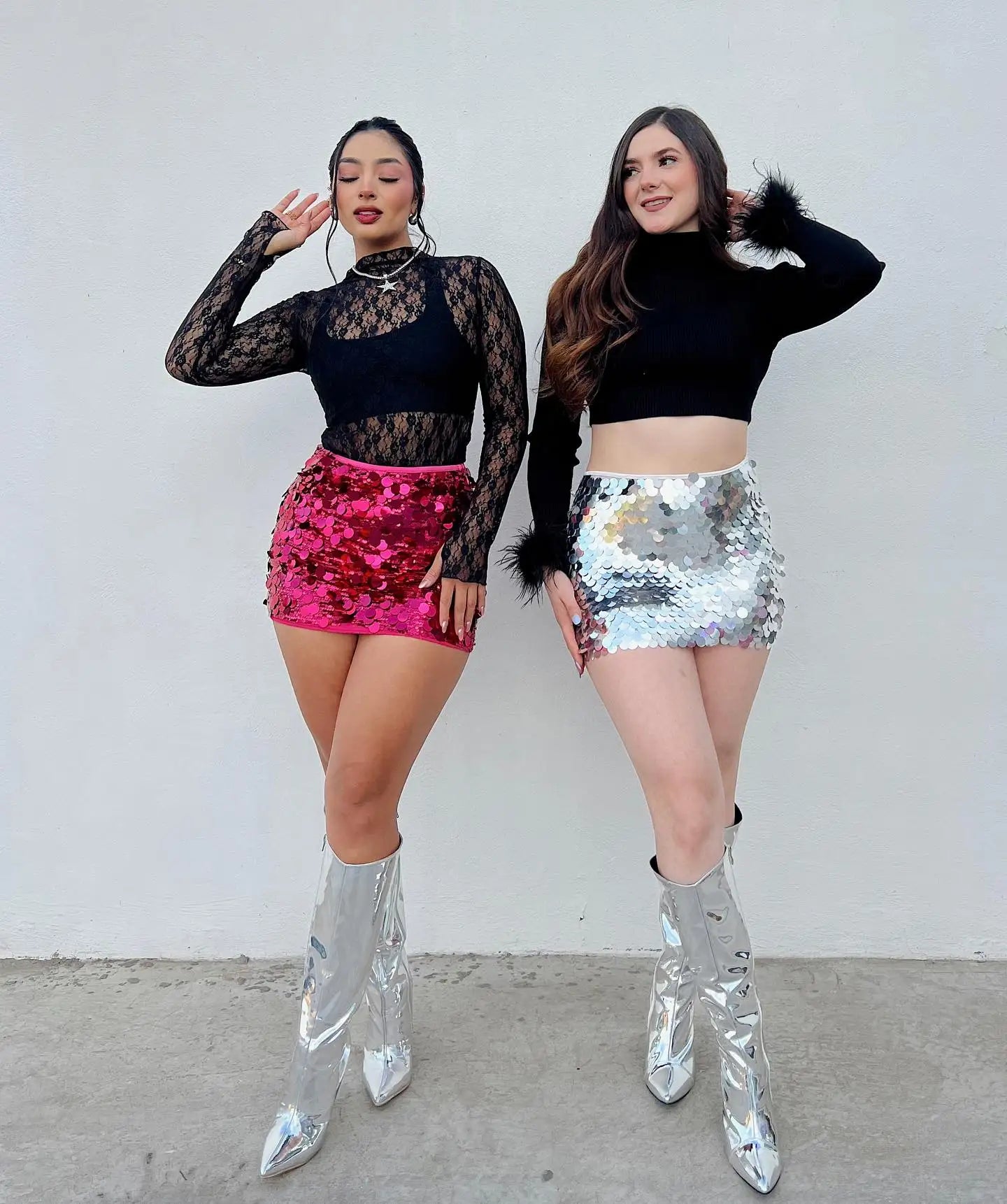 Summer Female Sequined Solid Mini Skirts Y2k Shinning Sexy Streetwear Slim Fit High Waist Chic Women's Vintage Skirts