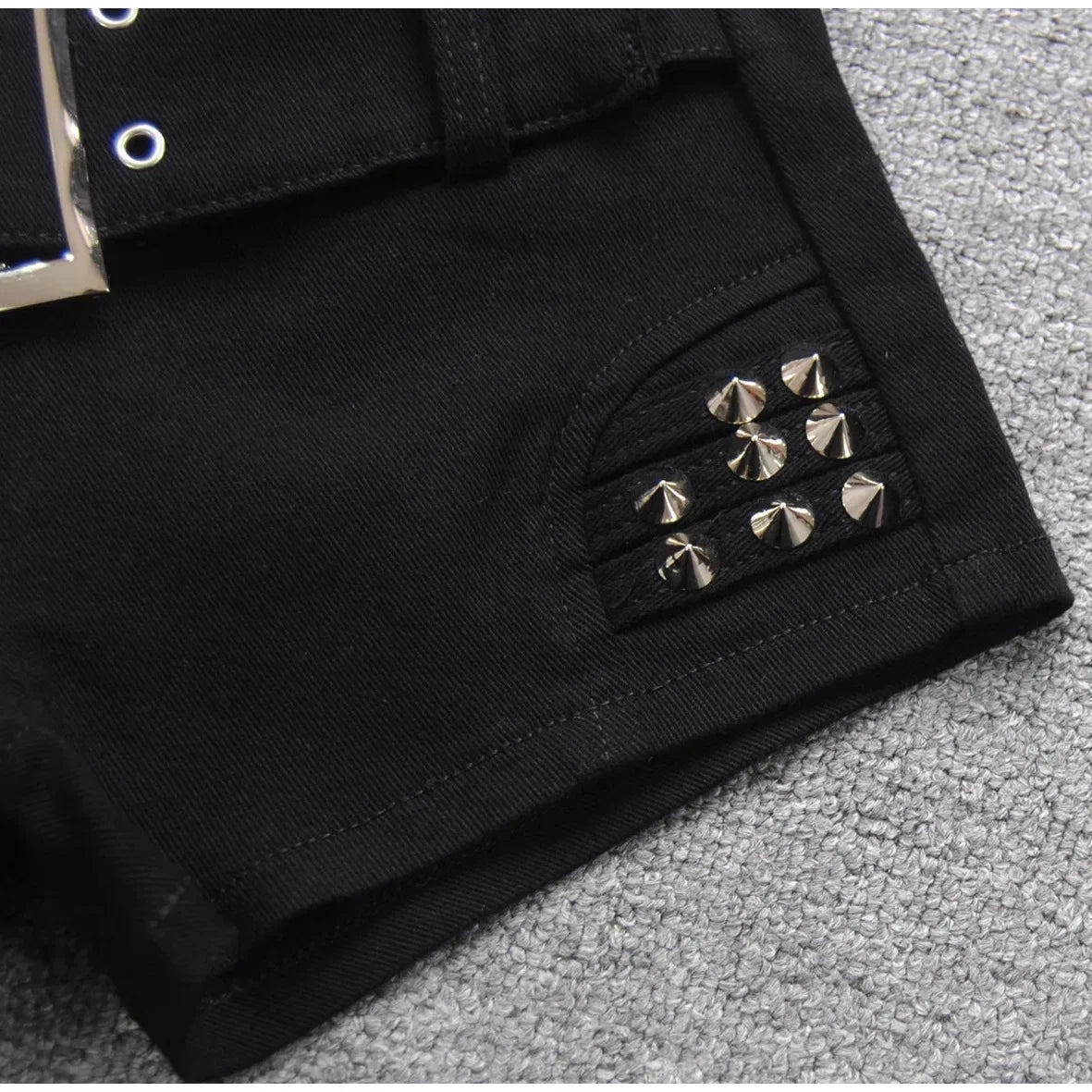 lovwvol  -  Black Spicy Girl Low Waist Denim Shorts Women Summer New Fashion Studded Bead Rivet Nightclub Sexy Slim Short Hot Pants Women