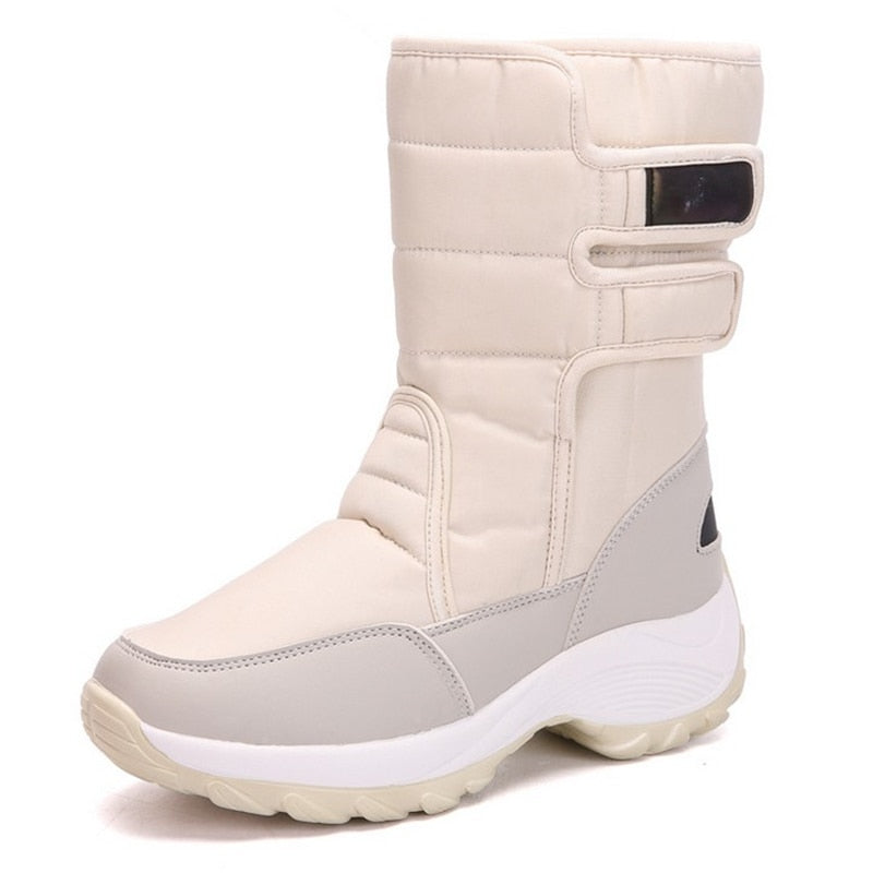 New winter Warm Snow Boots Outdoor waterproof women's Cotton boots Plush comfort warm Female high top boot Cotton Shoes