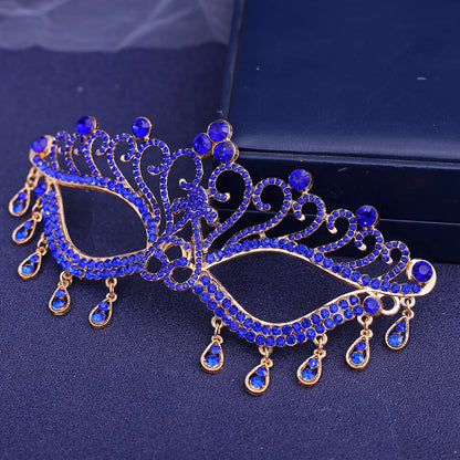 Bridal Masuqerade Masque Rhinestone Eye Mask Masque Cover for Men Women Girls Dance Cosplay Party Shiny Crystal Face Accessories