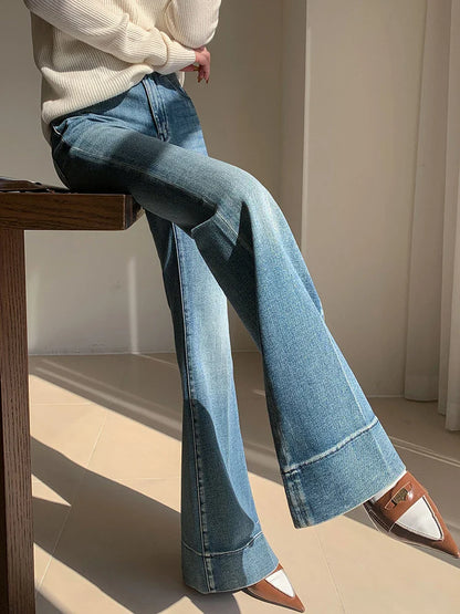 lovwvol Tall Girl Friendly Flared Jeans 90s Vintage Y2k Jeans Women Streetwear Korean Style Bootcut Pants High Waist Trousers