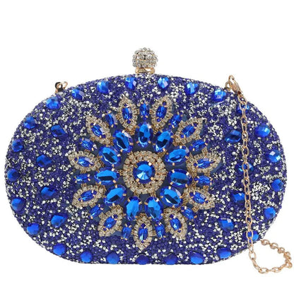 Women Dinner Bag Fashion New Sunflower Inlaid Diamond Banquet Hand Bag Dress Evening Bag