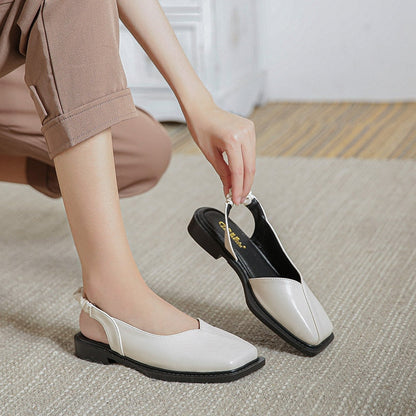 Women's summer shoes 2023 Fashion Brand Design After strappy Square toe and half slippers Outer wear sandals Leisure muller