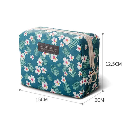 New Cosmetic Storage Bag Cute Mini Portable Carry-on Girls Toiletry Storage Bag Travel Beauty Organizer Flower Purse Makeup Bags