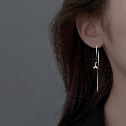 Korean Geometric Long Tassel Drop Earring For Women Shiny Zircon Flower Leaf Cute Rabbit Pendant Earrings Girl Ear Line Jewelry