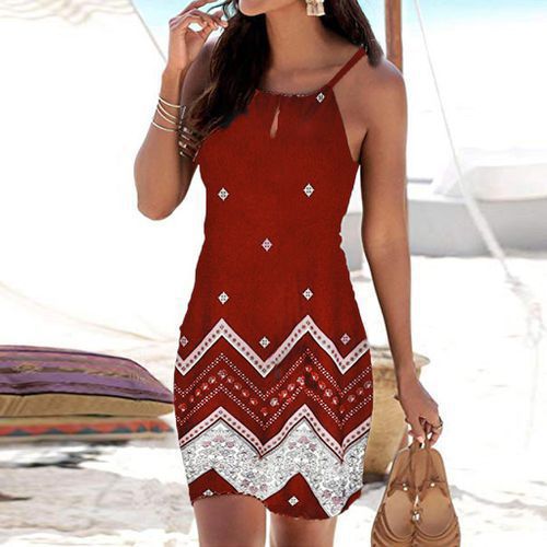 Women Sexy Halter Summer Dress Fashion Elegant Sleeveless Solid Irregular Loose Casual Boho Beach Dresses Robe Femme