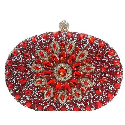 Women Dinner Bag Fashion New Sunflower Inlaid Diamond Banquet Hand Bag Dress Evening Bag