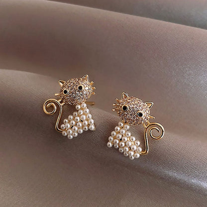 Korean Style Honey Bee Pearl Stud Earrings For Women Exquisite Small Elegant Earring Ladies Wedding Party Birthday Jewelry Gifts