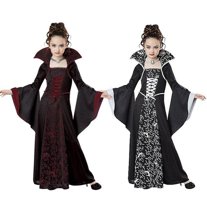 Halloween Costume for Kids Halloween Fantasy Vampire Costume Girls Witch Cosplay Children's Performance Clothing for Party