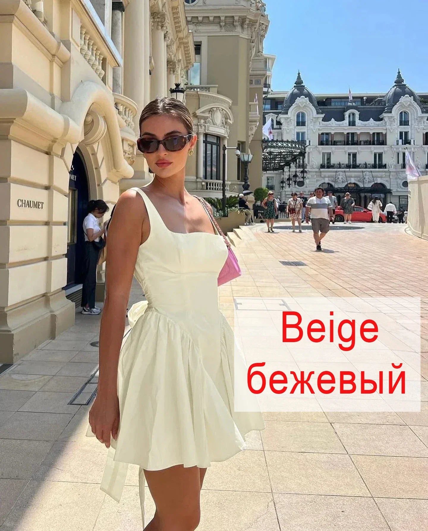 Summer Mini Backless A Line Dress Sexy White Big Bow Cotton Dress Casual Women Birthday Holiday Dress New Arrivals