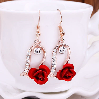 New Flower Bohemia Hanging Earrings Women Fashion Long Tassel Rhinestone Flowers Earring Female Wedding Party Jewelry Gift