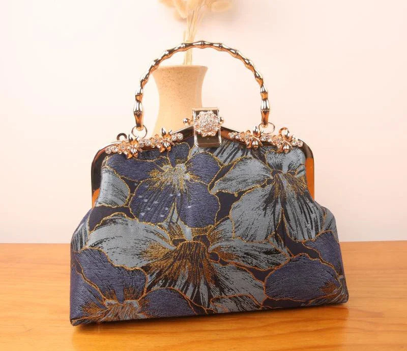 Pure Handmade Bags Fashion Flowers Metal Hand Bag Chain Women Shoulder Crossbody BagWomen's Handbags