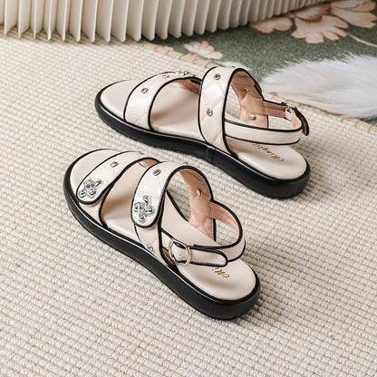 2023 new summer women's slippers Korean style ladies casual flat shoes fashion rhinestone design sandals free shipping 41-43