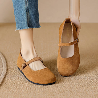 2023 spring and autumn women's outerwear shoes Korean style Leather Mary Janes Ladies' casual flats career and party wear 41-43