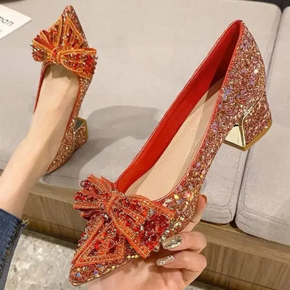 Women's Summer Footwear Stilito Rhinestone Shoes for Woman  with Wedding Bride Genuine Mark Chic and Elegant A Comfortable E