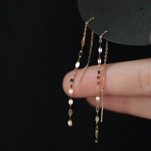 Korean Geometric Long Tassel Drop Earring For Women Shiny Zircon Flower Leaf Cute Rabbit Pendant Earrings Girl Ear Line Jewelry