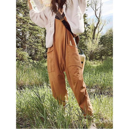 lovwvol  -  The Hot New Fashion For Women's Clothing In Autumn Is The Zipper StrapJumpsuit In Solid Color And Wide Butt Pants