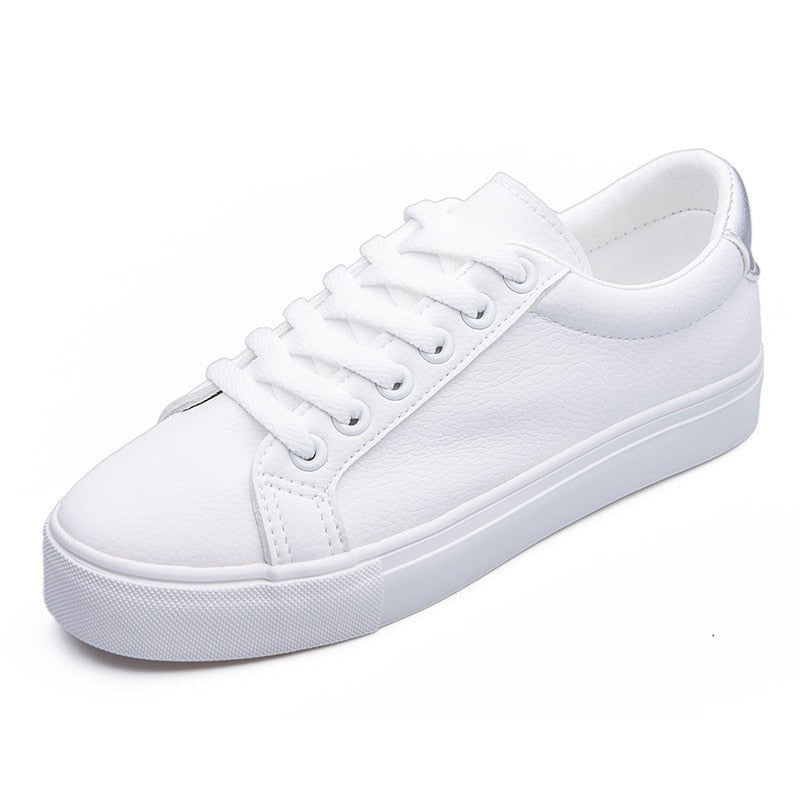 lovwvol Fashion Shoes Women's Vulcanize Shoes Spring New Casual Classic Solid Color PU Leather Shoes Women Casual White Shoes Sneakers