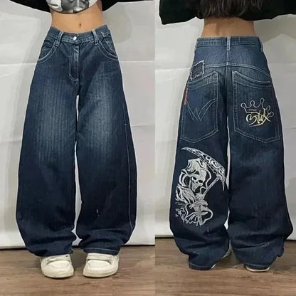 lovwvol Y2K Baggy Jeans Womens New Multi-pocket Washed Vintage Jeans Harajuku Oversized Denim Pants High Waist Wide Leg Pants Trousers