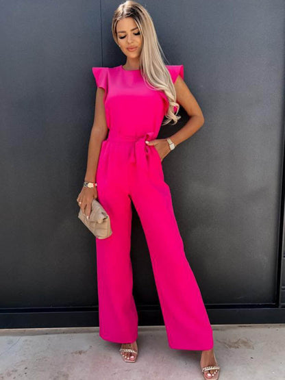 lovwvol Fashion Butterfly Sleeve Wide Leg Jumpsuit Women 2023 Summer Casual Elegant Romper Vintage Streetwear Jumpsuits Overalls Women