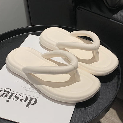 lovwvol Colorful Simple Solid Soft Bottom Flip Flops Women's Summer Holiday Beach Sandals Breathable Harajuku Street Slippers