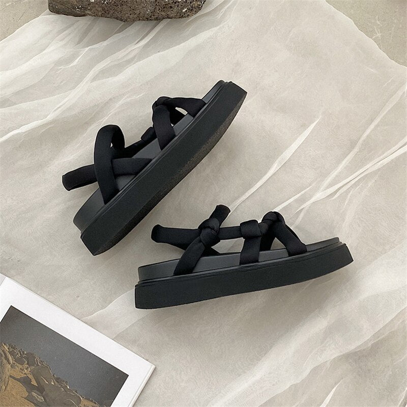 New Chunky Sandals Women Summer Back Strap Round Toe Slingback Non Slip Ladies Sandals Platform Outdoor Beach Shoes Female