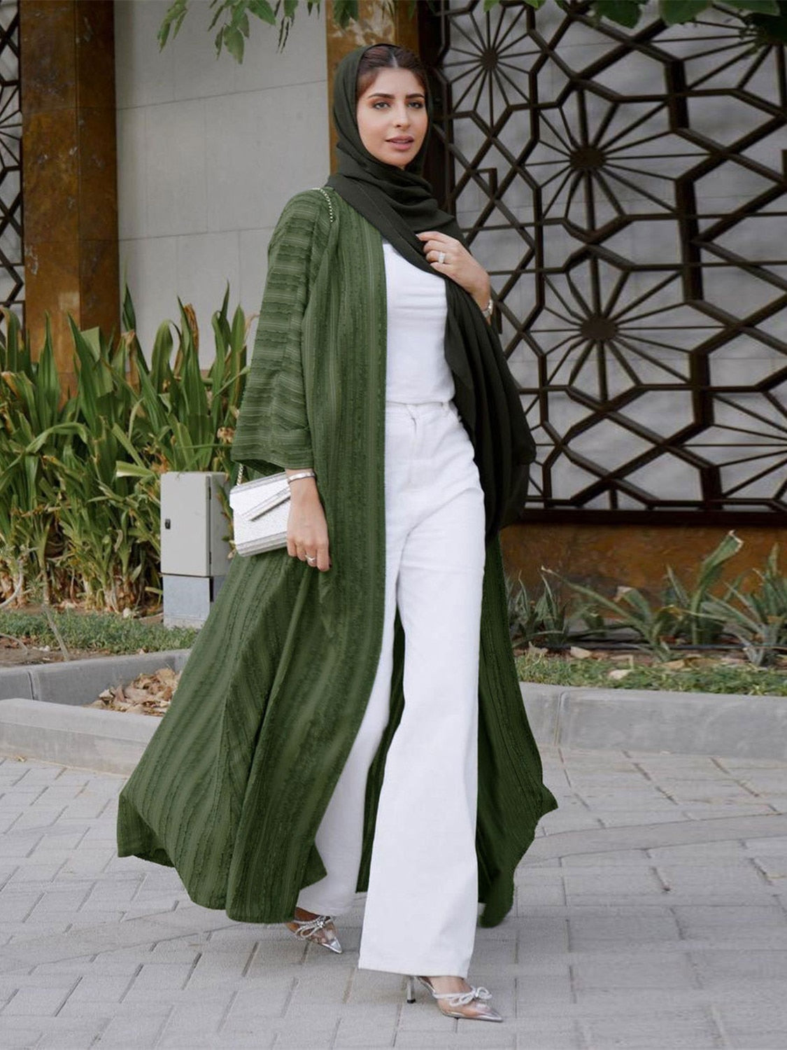 Ramadan Eid Djellaba Abaya Dubai Long Sleeve Muslim Dress Kimono Opened Abaya Dubai Muslim Cardigan Islam Abayas With Belt WY709