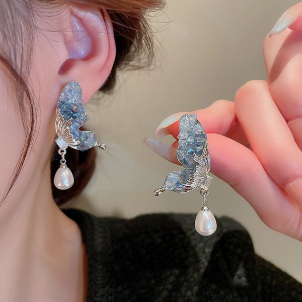 New Luxury Zircon Water Drop Earrings for Women Korean Fashion Rhinestone Opal Flower Geometrical Earring Girl Unusual Jewelry