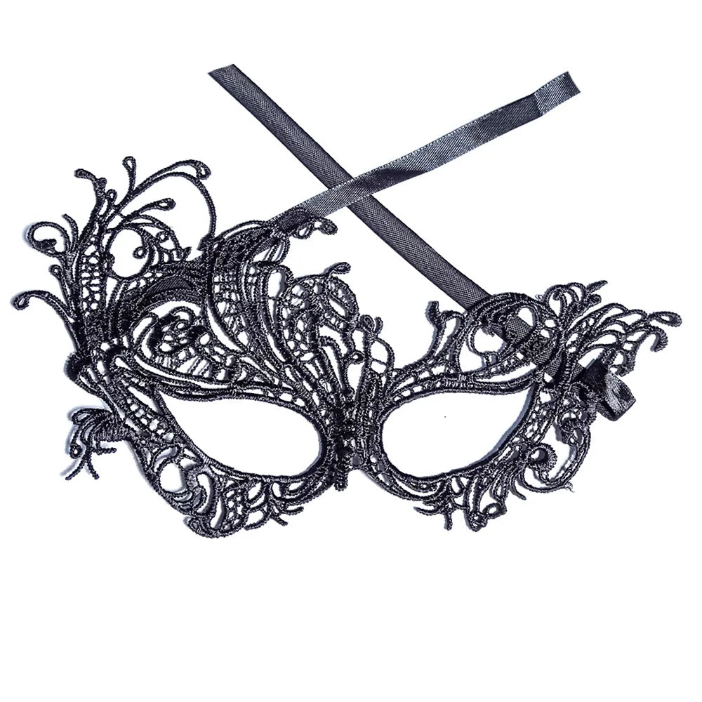 Women Hollow Lace Masquerade Face Mask Sexy Cosplay Prom Party Props Costume Halloween Masquerade Mask Nightclub Queen Eye Mask