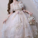 lovwvol Victorian Retro Lolita Jsk Dress Japanese Women Sweet Lace Floral Embroidery Princess Wedding Dresses Girls Cute Party Vestidos