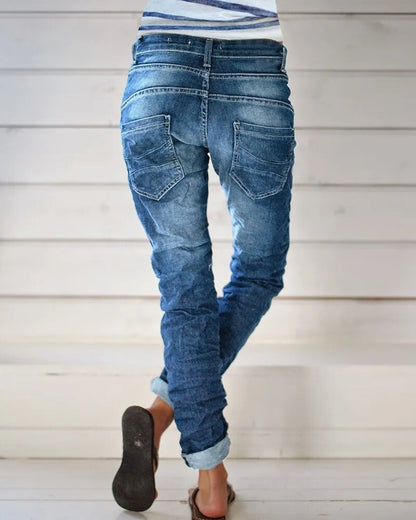 Stonewashed Jeans With Pocket