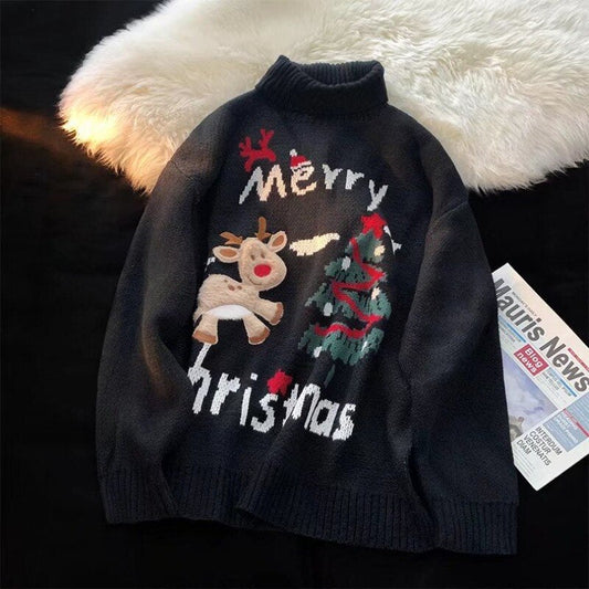 lovwvol Turtleneck Men & Women Ugly Man Christmas Sweater Christmas Jumper Couple damen pullover pull de noel homme moche