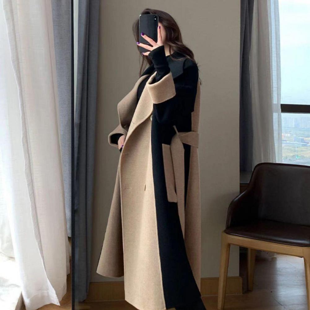 Winter Coat Double-breasted Cardigan Thermal Anti-wrinkle Lapel Women Winter Coat   Women Overcoat  for Shopping Coats Jackets