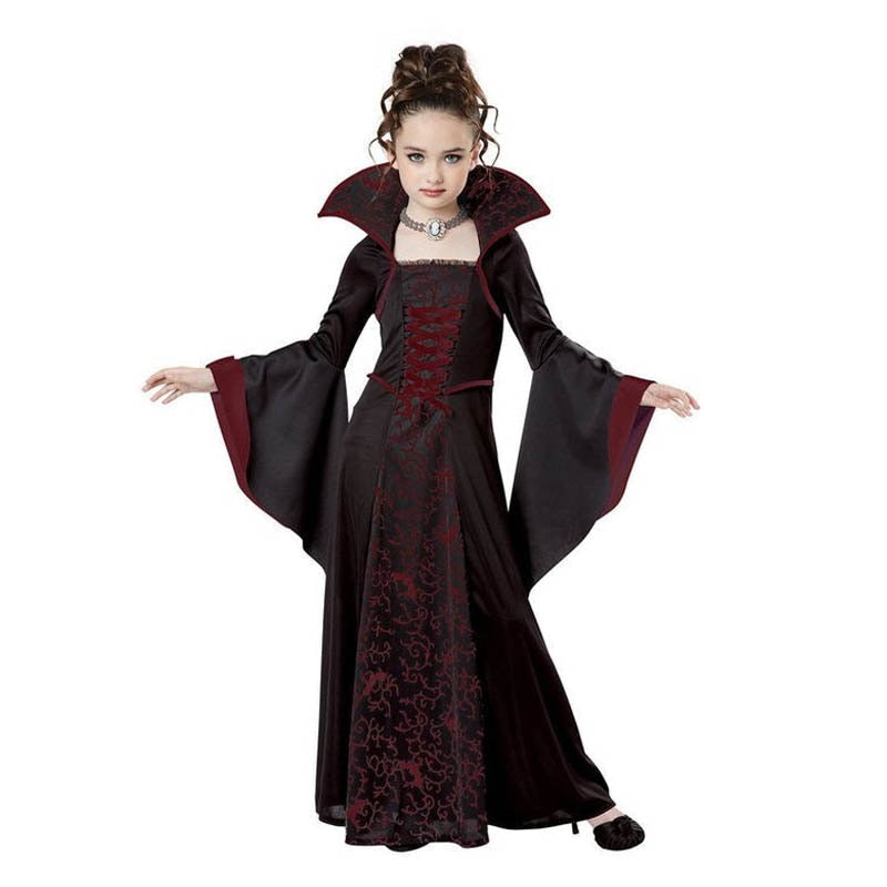 Halloween Costume for Kids Halloween Fantasy Vampire Costume Girls Witch Cosplay Children's Performance Clothing for Party