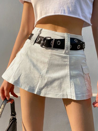 lovwvol   Aesthetic Harajuku High Waist Mini Skirt Summer Casual A Line Hot Shorts Skirts Women Black White Gothic Kawaii