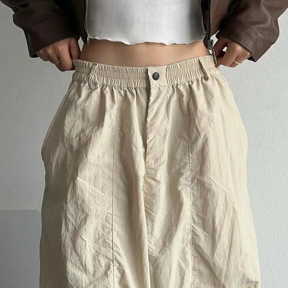 lovwvol Y2k Baggy Cargo Pants Women Summer Vintage Streetwear Parachute Harajuku Sweatpants Hip Hop Oversize Jogger Wide Trousers