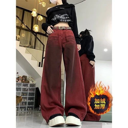 lovwvol  -  Women's Cargo Jeans Vintage Y2k 90s Aesthetic Baggy Denim Trousers Harajuku Oversize Cowboy Pants Emo 2000s Trashy Clothes