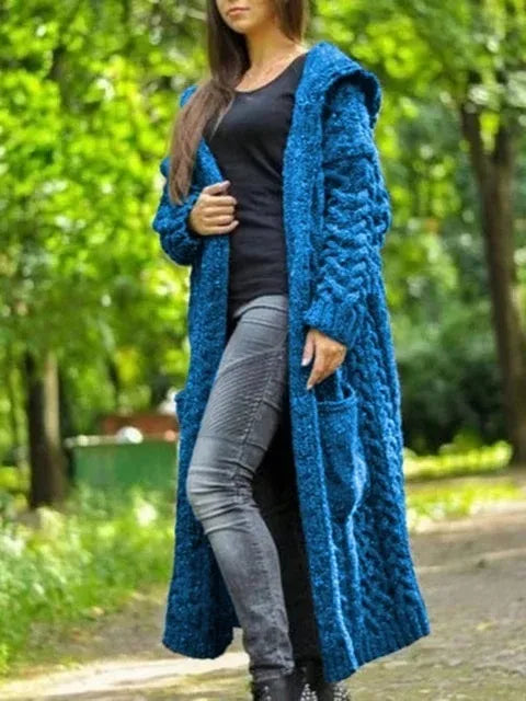 lovwvol Spring Autumn New Women Fashion Hooded Cardigan Coat Casual Knitted Sweater Jacket for Women Plus Size S-5XL