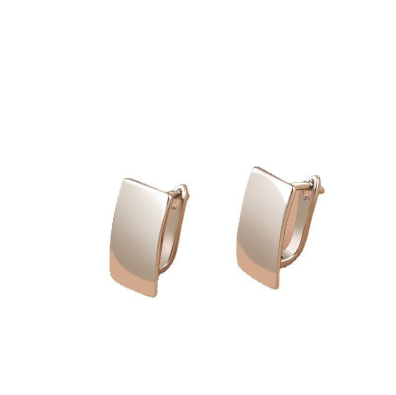 Elegant Gold Colors Geometric Rectangular Glossy Earrings Exquisite Fashion Party Wedding Dangle Earrings for Women